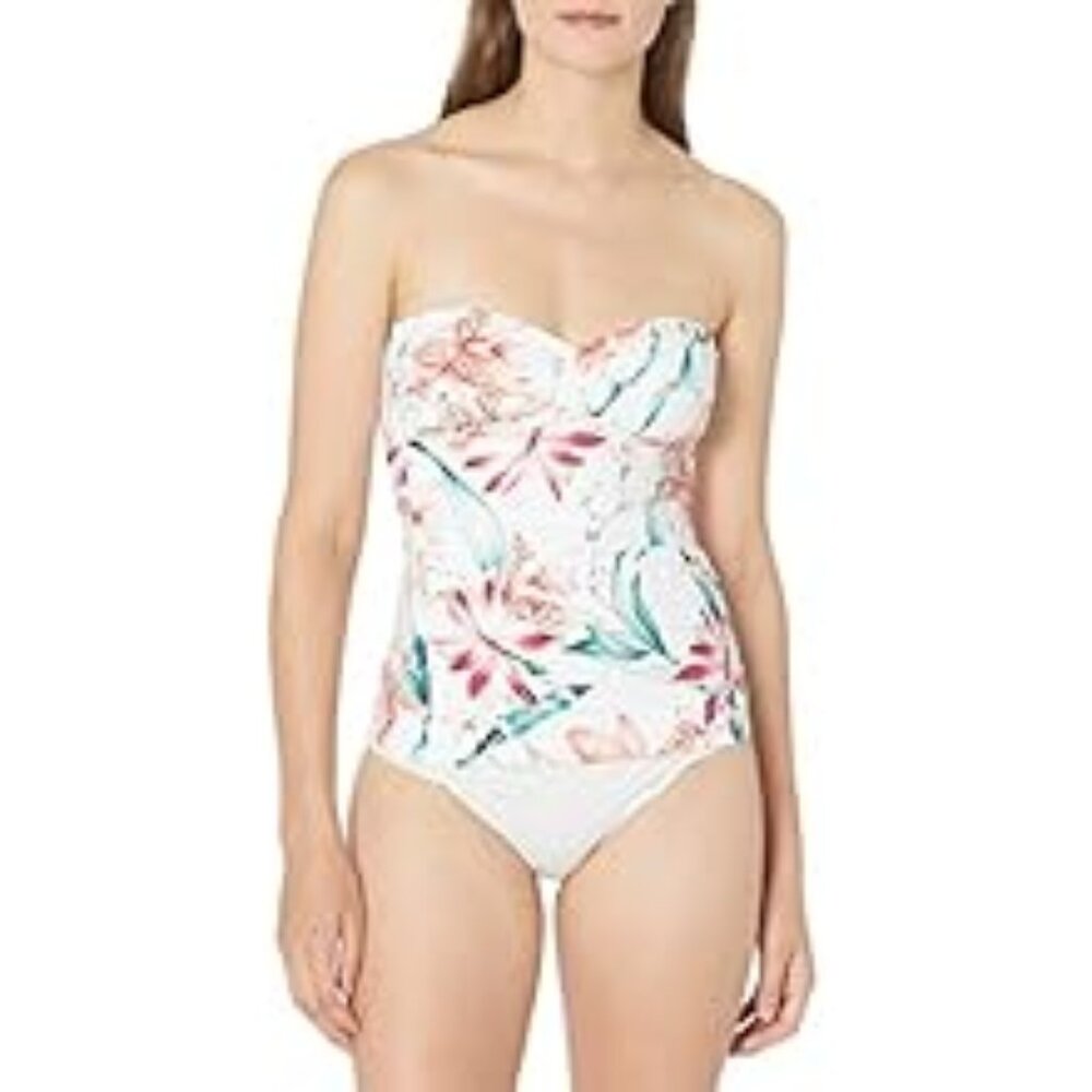 New La Blanca Hidden Gem Bandeau Tankini Top Size 6